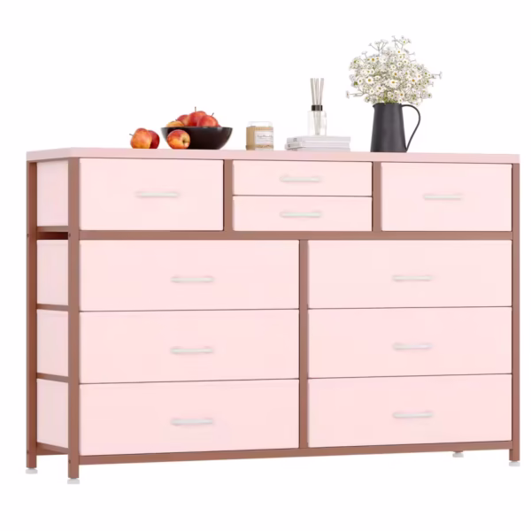 Dresser with 10 drawers and TV stand space - Image 4