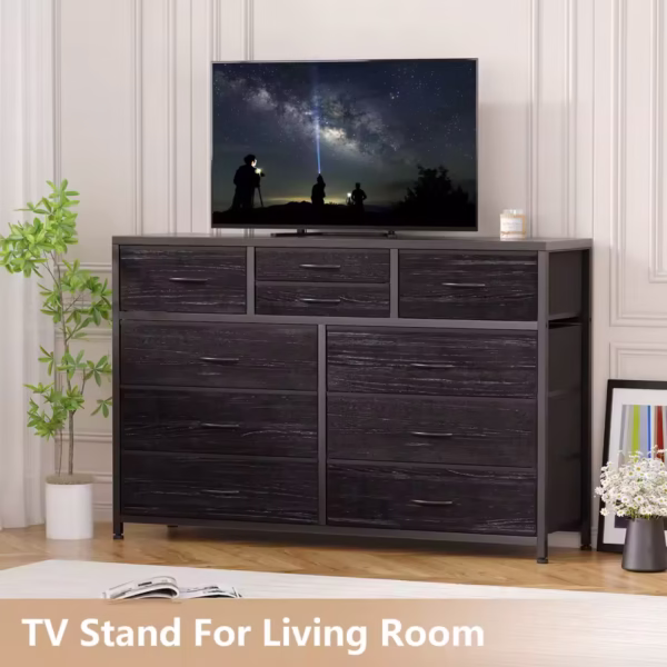 Dresser with 10 drawers and TV stand space - Image 6