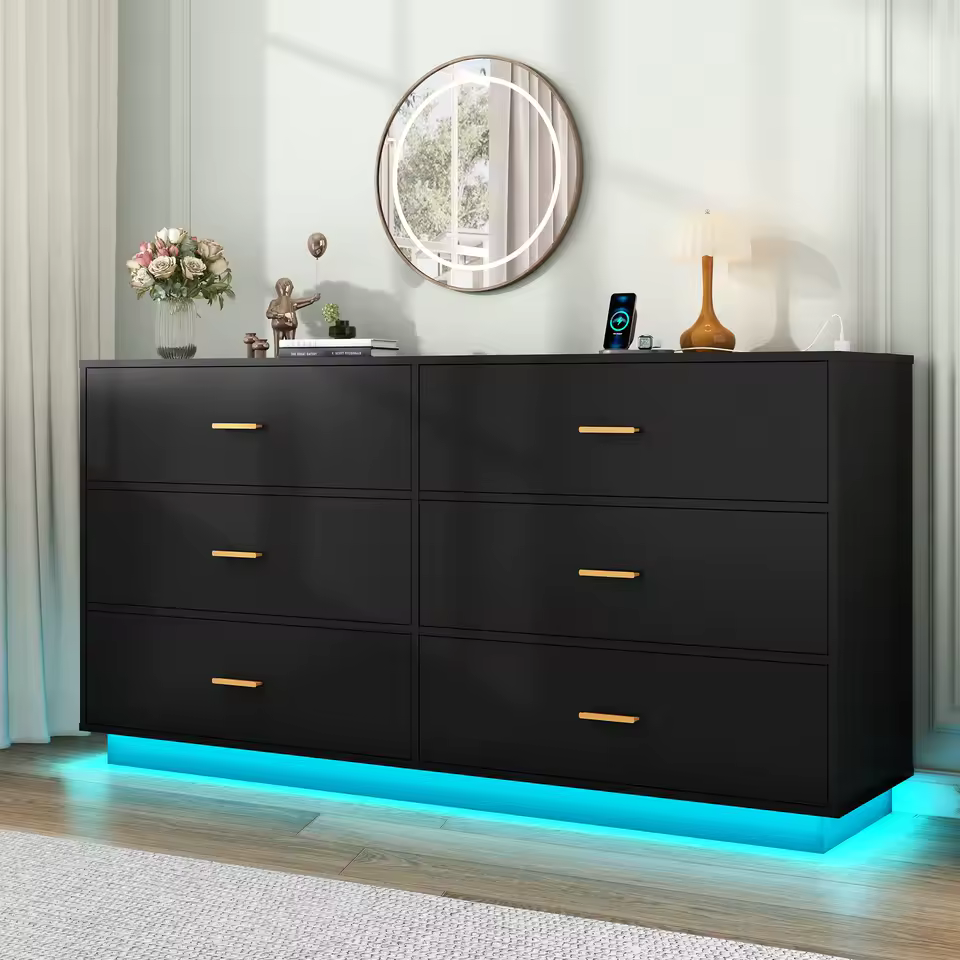 Dresser with power outlet