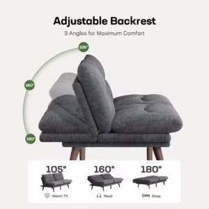 Adjustable futon sofa with bed