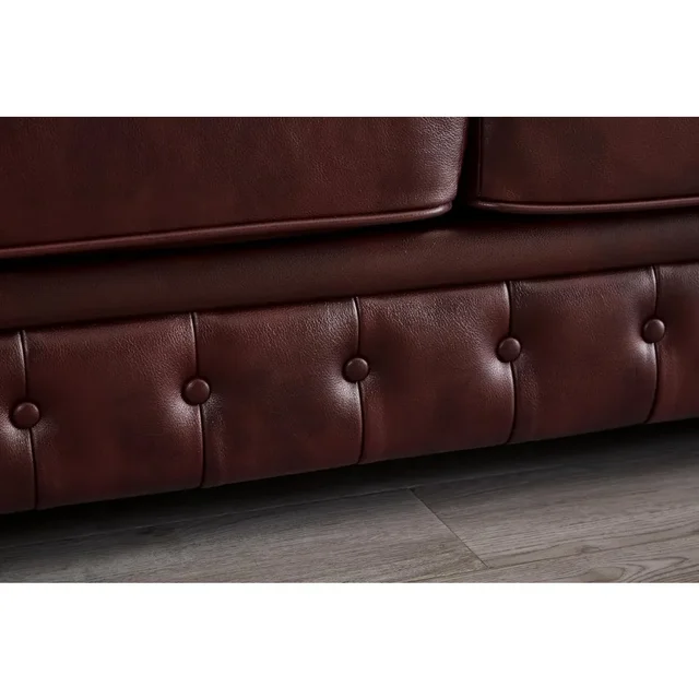 Faux Leather Couch Upholstered Sofa with Low Back - Image 6