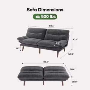Adjustable futon sofa with bed