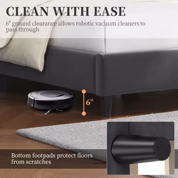 Queen size bed frame with headboard - Image 6