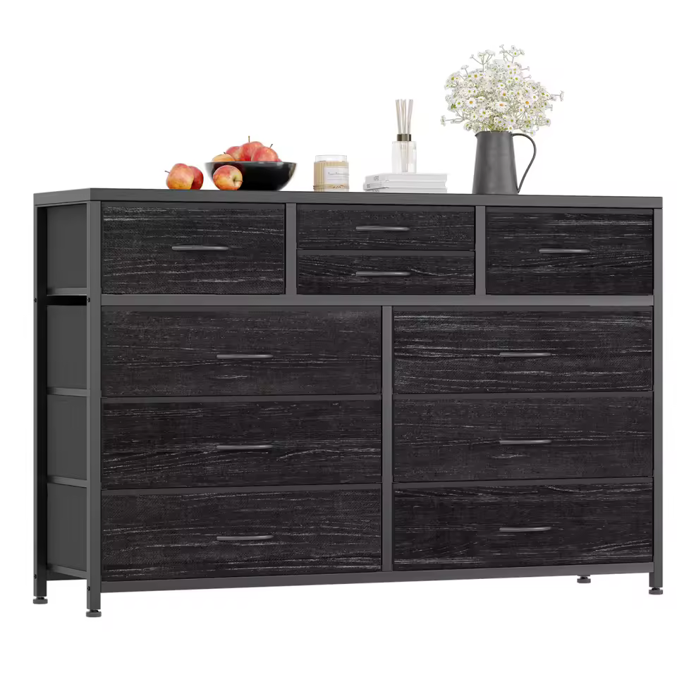 Dresser with 10 drawers and TV stand space