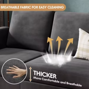 NEW-Convertible Sectional Sofa Couch, 3 Seat L-Shaped Sofa with Linen Fabric Ottoman Small Couch for Small