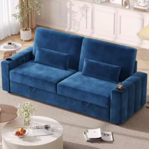 Velvet Recliner Couch with Storage