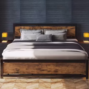 King size Bed Frame with Headboard and Footboard