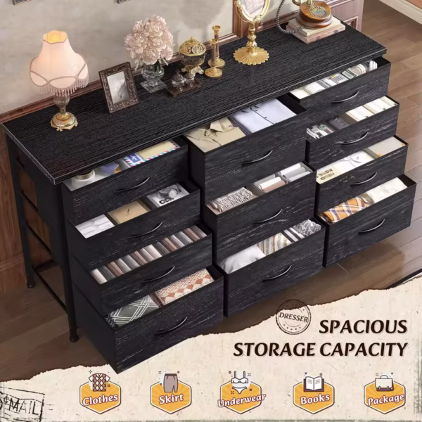 Dresser for bedroom with 11 fabric drawers - Image 7
