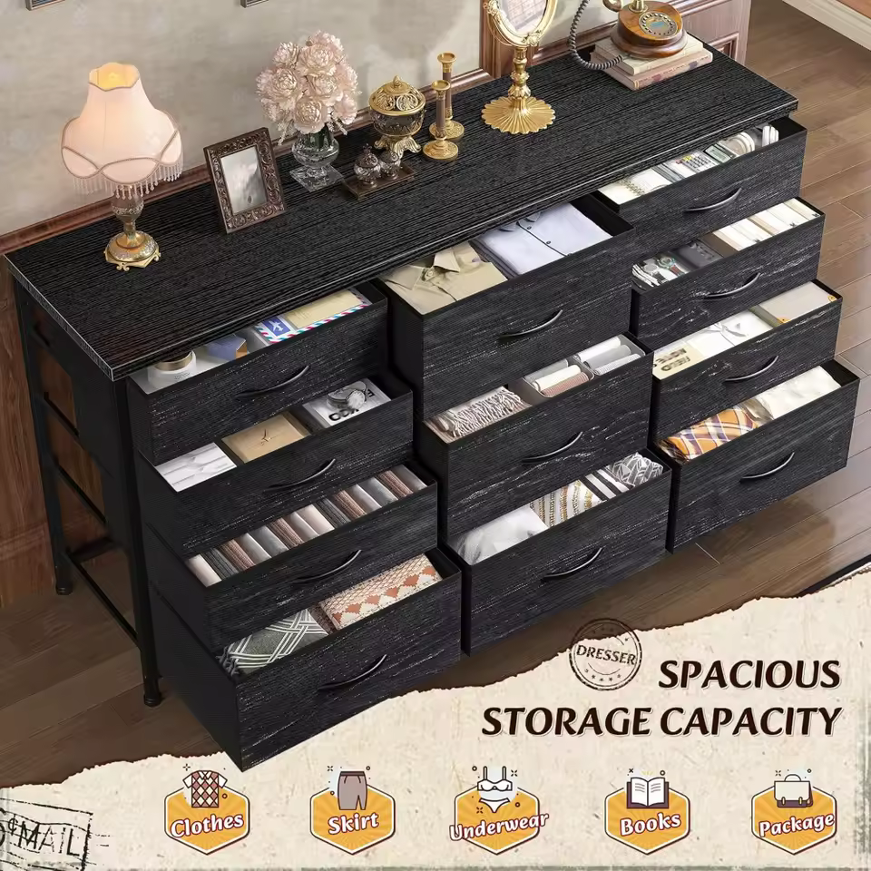 Dresser for bedroom with 11 fabric drawers - Image 7