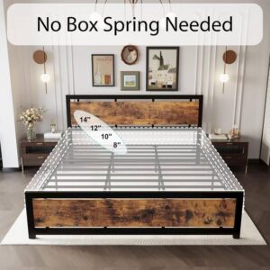 King size bed frame with headboard and footboard 